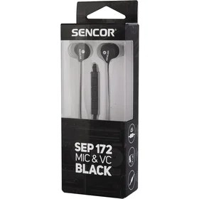 Sencor Earphones Black With Mic And Volume Control