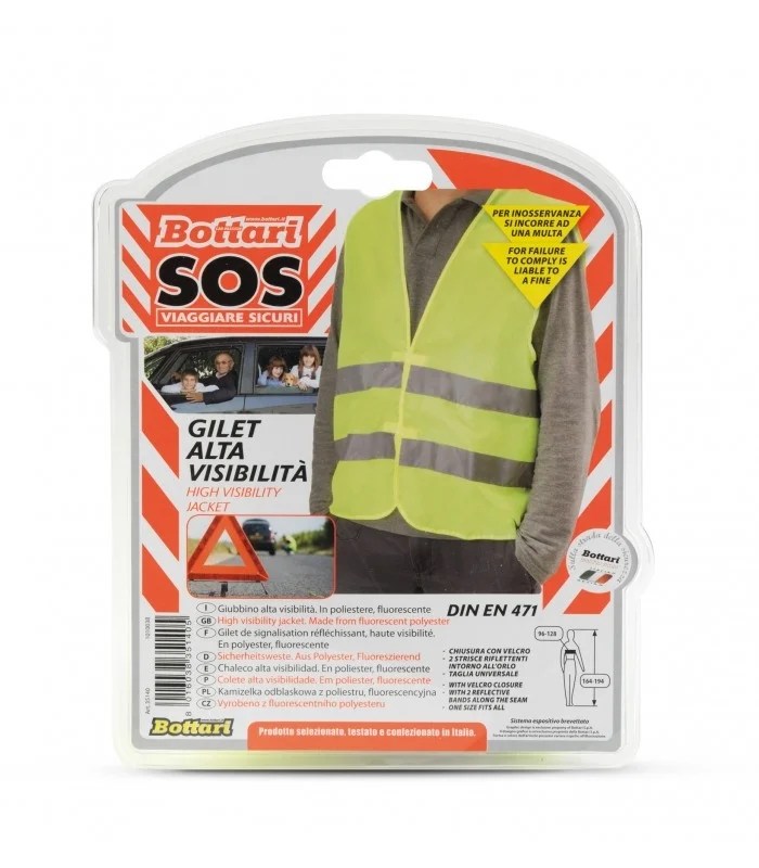 Bottari Hi- Visibility Vest Yellow Blistered Bottari Hi- Visibility Vest Yellow Blistered