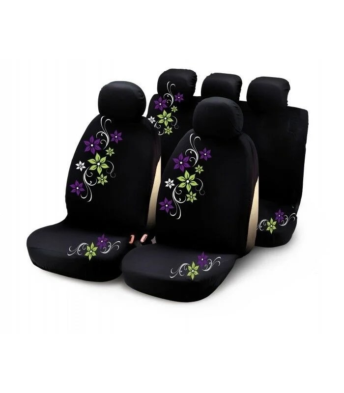 Bottari Seat Cover My Star Green/violet Complete Set With 3 Zip And A Bottari Seat Cover My Star Green/violet Complete Set With 3 Zip And A