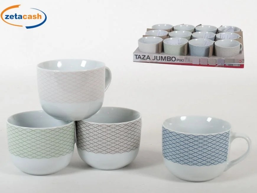 Ceramic Jumbo Piki Mug 450ml 1 Pz Assorted Color- Size 15x11x9-