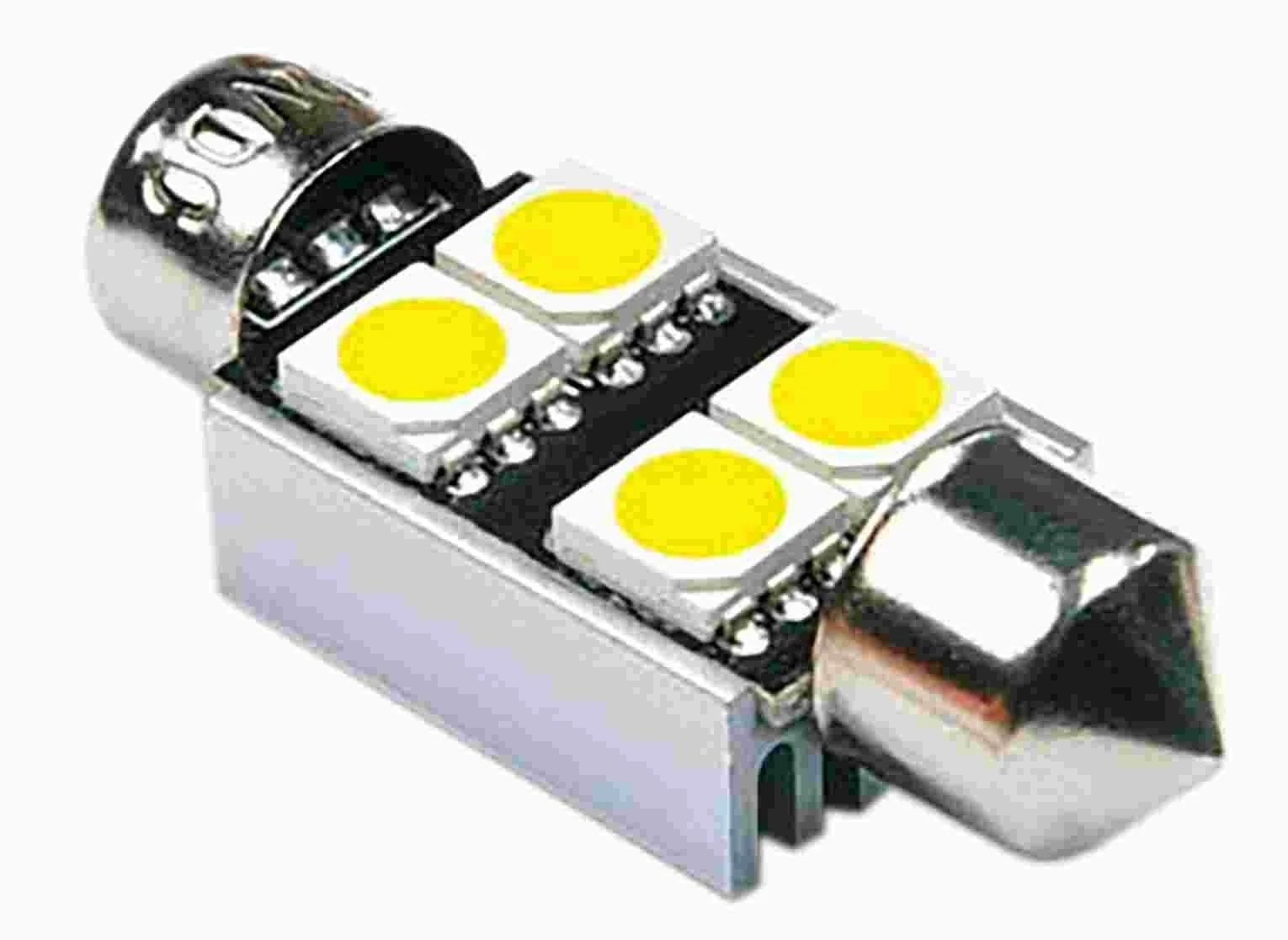 1 Pc Festoon Canbus Led Bulb T11*36 4smd 5050 White