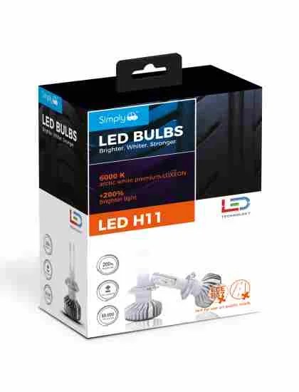 H1 6000k Led Car Headlight Bulbs – H11 Canbus (pair)