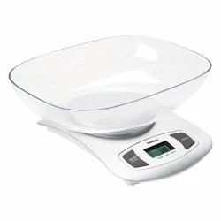 KITCHEN SCALE GLASS WITH CONVENIENT REMOVABLE PLASTIC TRAY