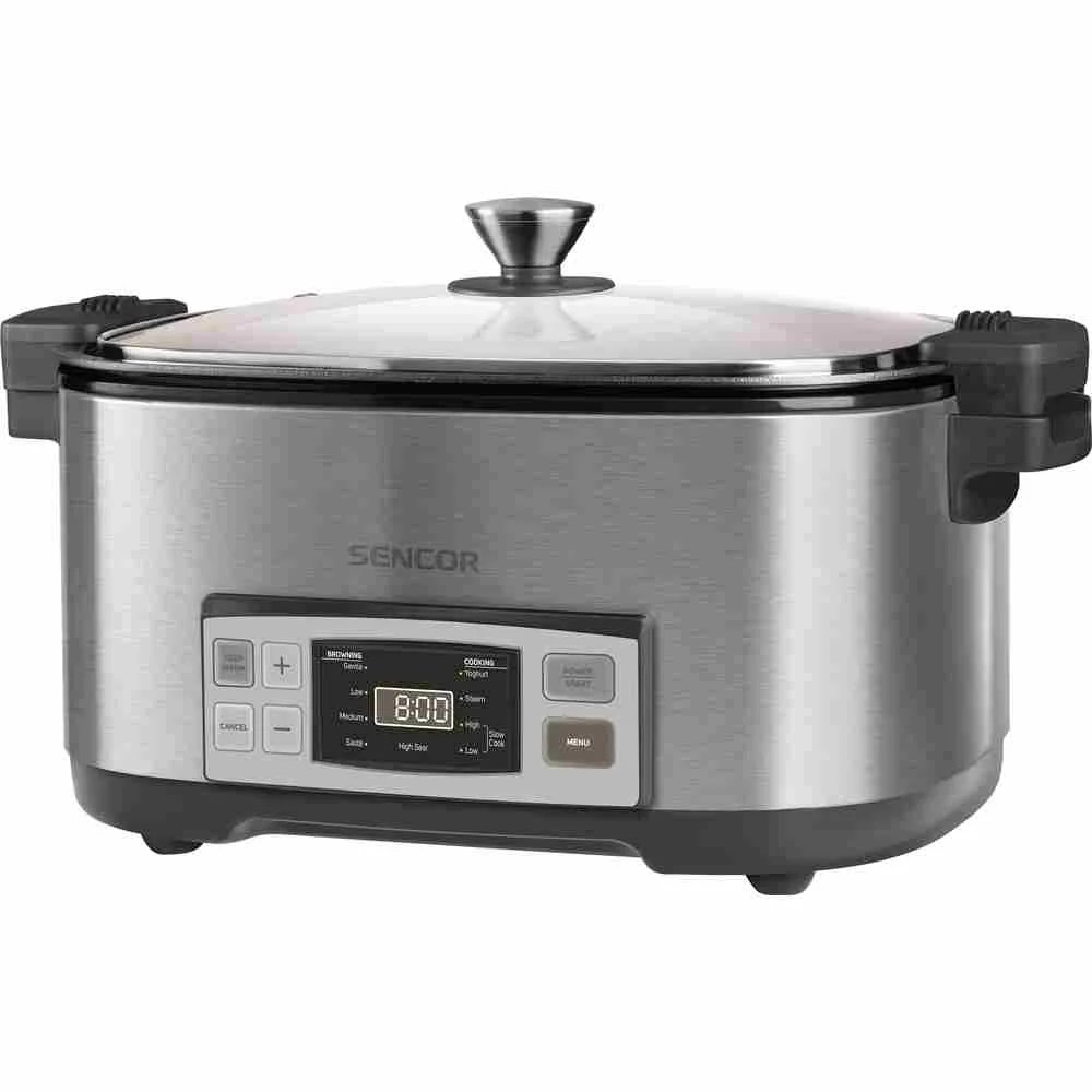 Sencor Slow Cooker 6lts, Stainless Steel