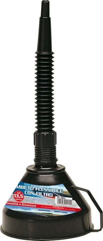 FUNNEL WITH FILTER AND FLEXIBLE HOSE