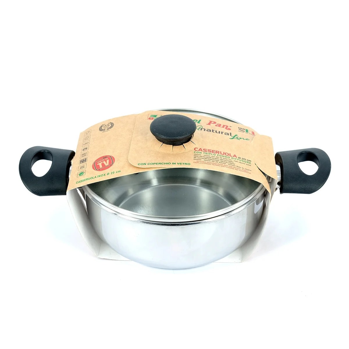 Steelpan Casserole Ss W/lid 24cm 17512