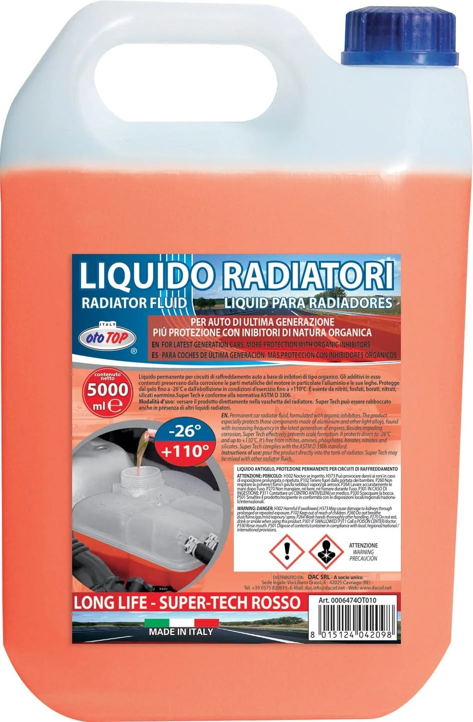 Radiator Fluid – Color Red – 5 Lt Radiator Fluid – Color Red – 5 Lt