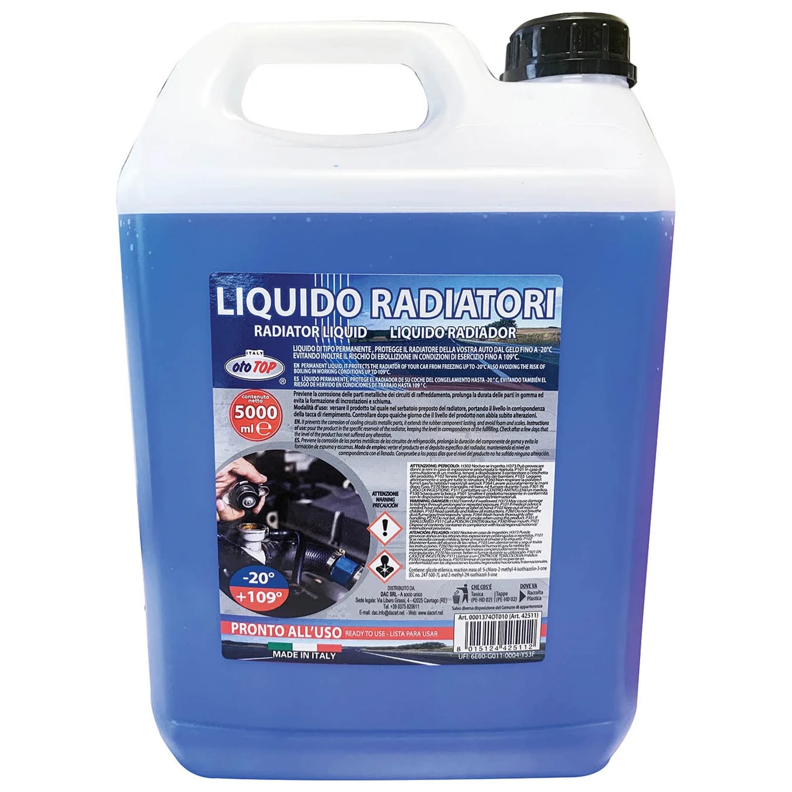 Radiator Fluid – Color Blue – 5 Lt