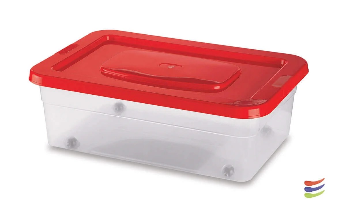 Box Underbed With Wheels And Lid Cm.53x36x17,5h Lt 24 Box Underbed With Wheels And Lid Cm.53x36x17,5h Lt 24