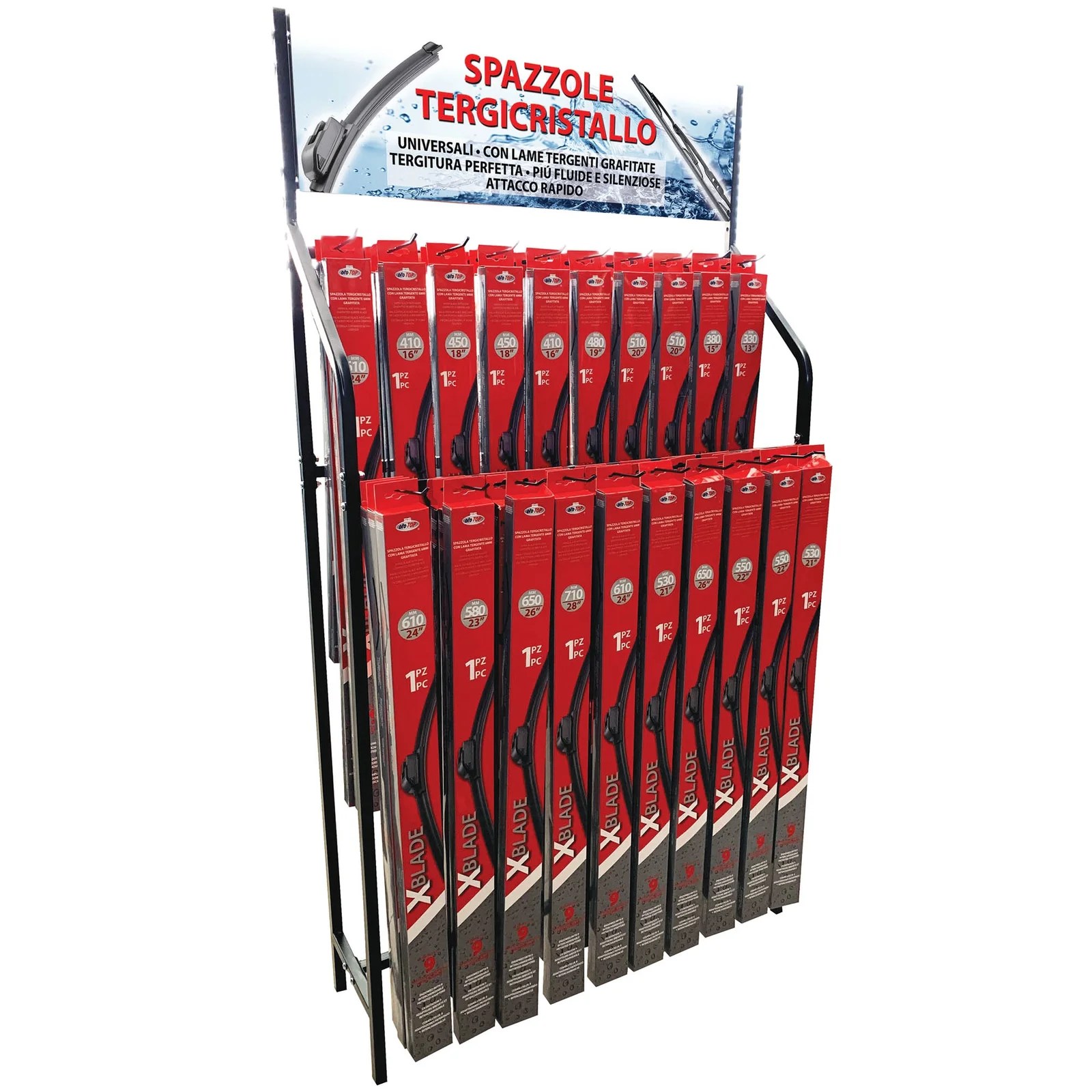 Wiper Blades  Metal Display- Dimensions: 74 X 34 X 136 (h) Cm-maximum