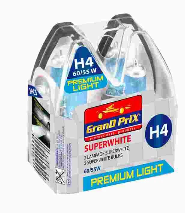 2 Pcs High Power Bulbs H4 Superwhite