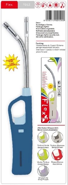 Flam Gas Lighter Refillable And Adjustable Flex- Blister Of 1pc Flam Gas Lighter Refillable And Adjustable Flex- Blister Of 1pc