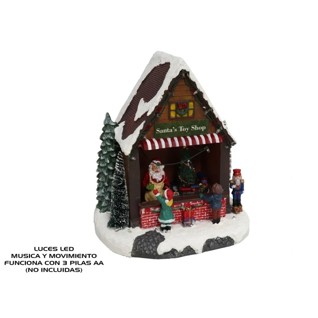 Santa Claus Market Stall 17 Led/music 24x27cm