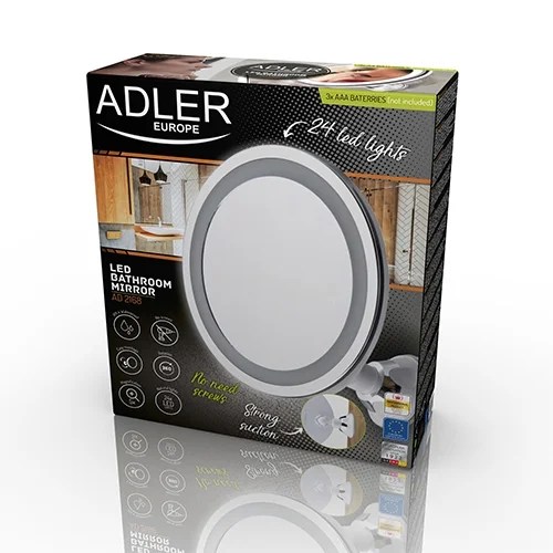 Adler Led Bathroom Mirror- 20cm- Battery Powered