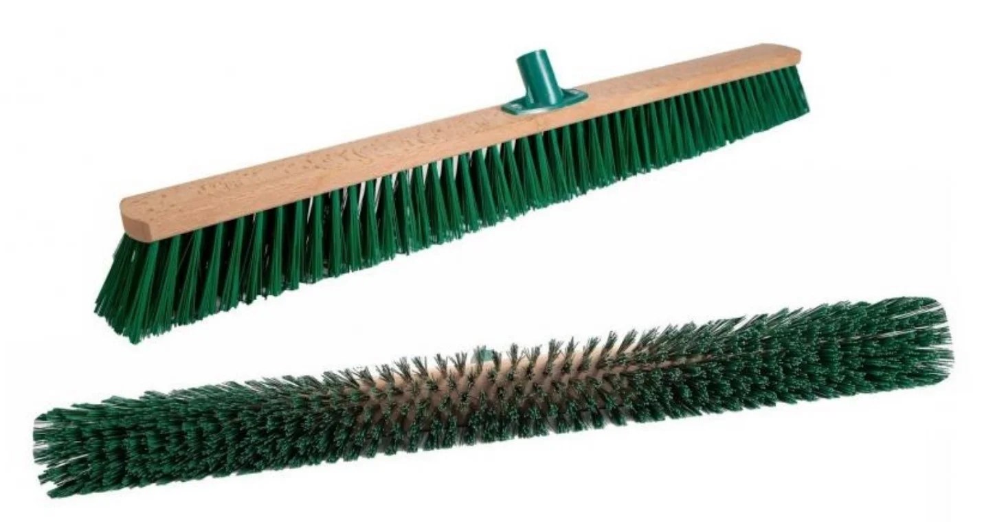 Wood Push Broom Cm.80 Stiff Green Fibre Wood Push Broom Cm.80 Stiff Green Fibre