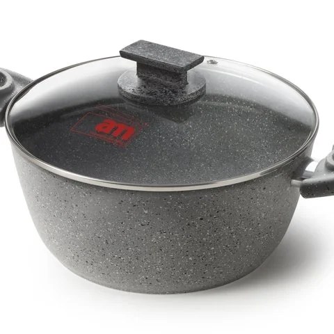 Cuore Di Pietra Casserole 24cm With Glass Lid For Induction Cuore Di Pietra Casserole 24cm With Glass Lid For Induction