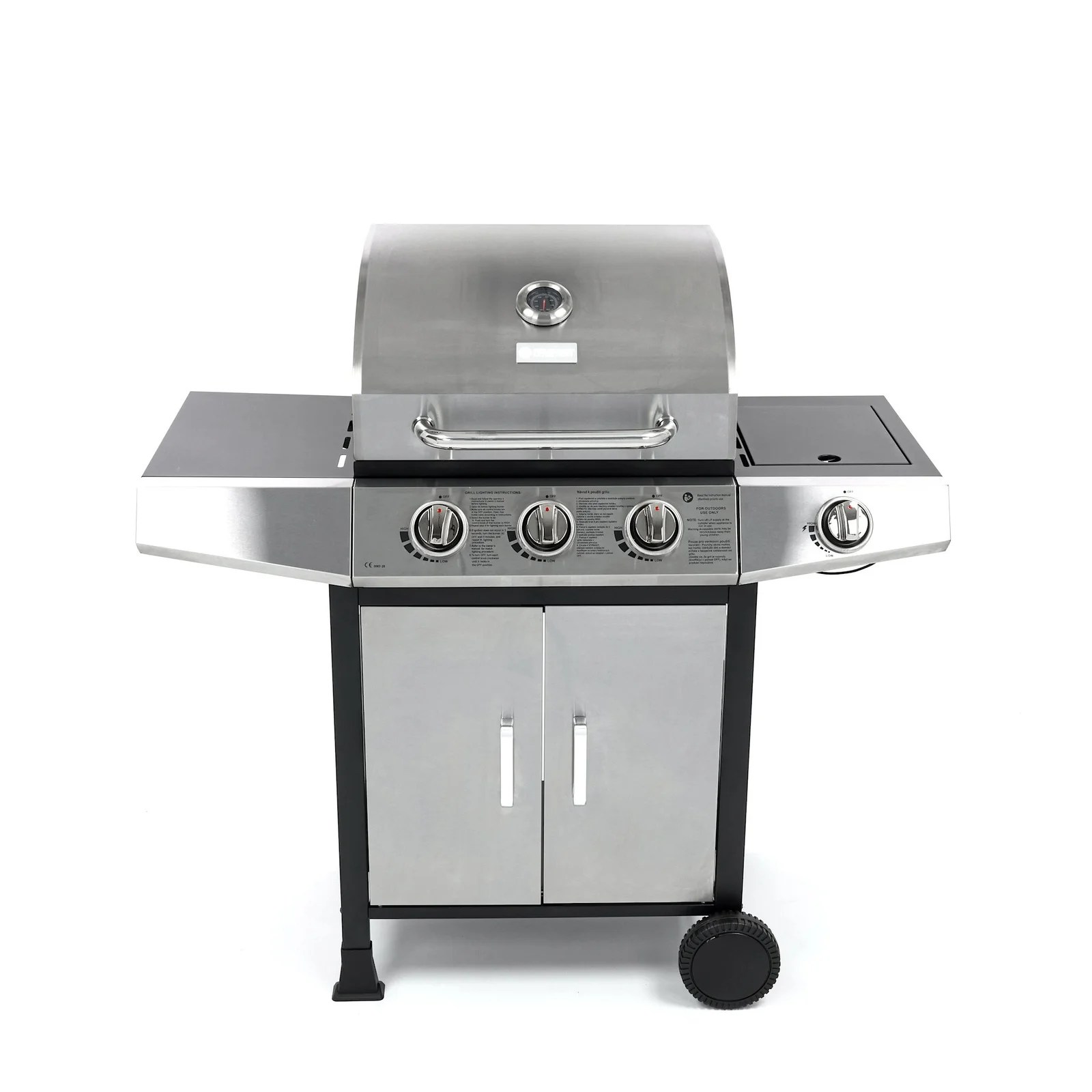 Fieldmann Gas Bbq 3 +  1 Burner Cast Iron And Stainless Steel