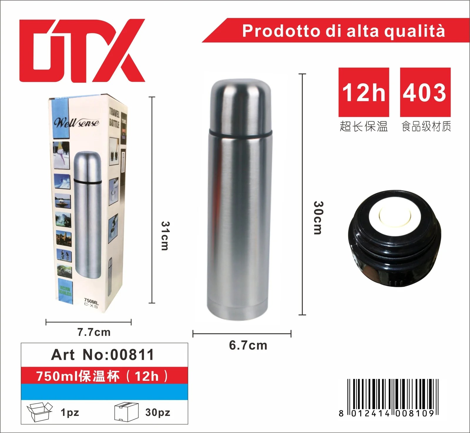 Termos 750ml 12 Hours Termos 750ml 12 Hours