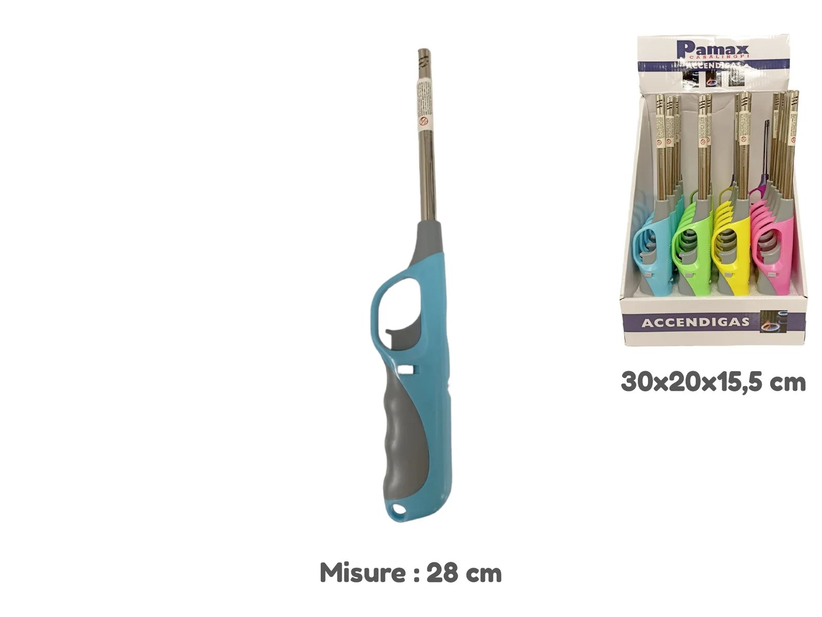 Gas Lighter 28cm With Handle Col. Ass. Mod.318 Gas Lighter 28cm With Handle Col. Ass. Mod.318