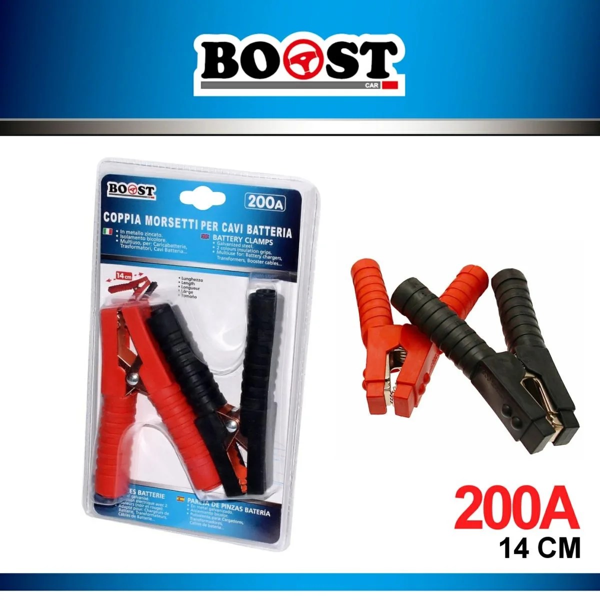 Pair Of Crocodile Clip For  Battery Cables 200a 14cm Art.5200 –