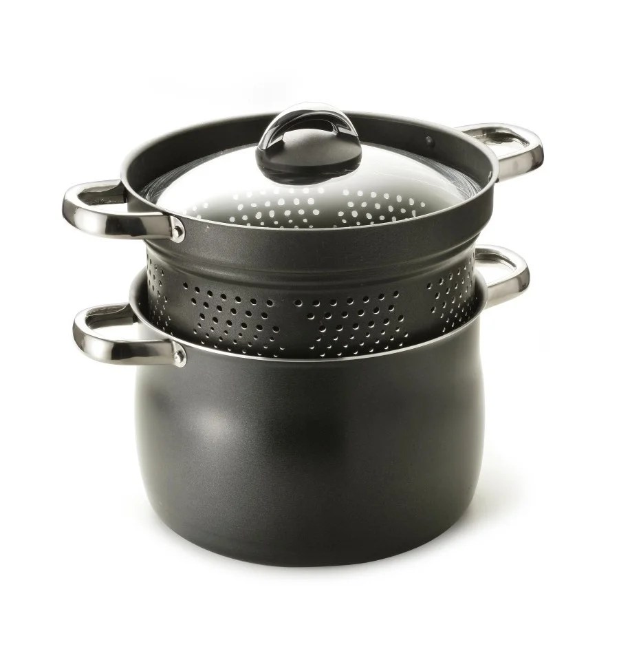 Cuore Di Pietra-pot With Colander Basket And Glass Lid Cm.24 – Fuoco Cuore Di Pietra-pot With Colander Basket And Glass Lid Cm.24 – Fuoco