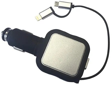 Car Charger With Iphone 6 And Micro Usb Head
