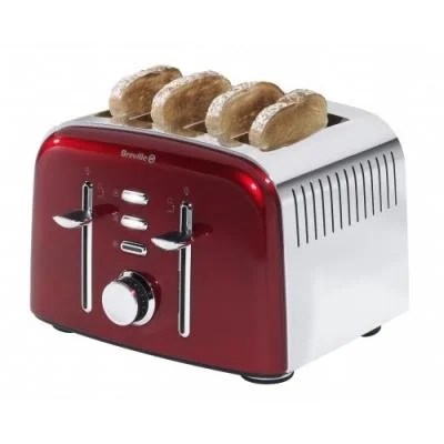 Breville Aurora 4 Slice Toaster Red Breville Aurora 4 Slice Toaster Red
