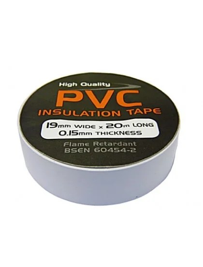 Pk10 19mm X 20m White  Pvc Ta