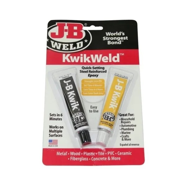 Jb Kwik Weld 2-part Quick Setting Cold Weld Steel Reinforced Epoxy Glu Jb Kwik Weld 2-part Quick Setting Cold Weld Steel Reinforced Epoxy Glu