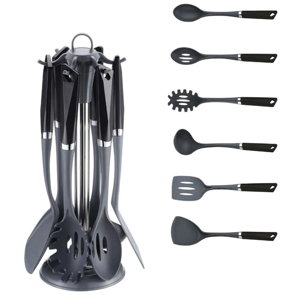 7 Pcs. Kitchen Utensils, Black Schafer 7 Pcs. Kitchen Utensils, Black Schafer