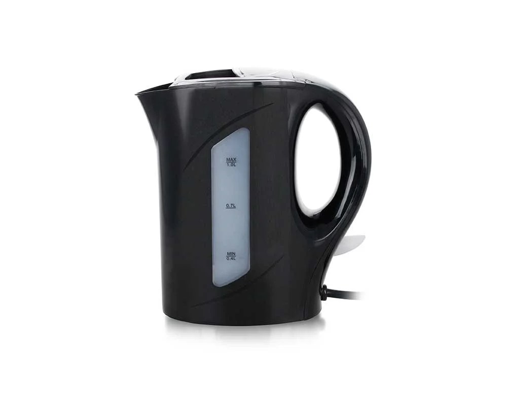 KETTLE 1L BLACK PLASTIC, 750-900W LENTZ