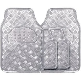 Car Mat Checker Plate  Chrome/silver