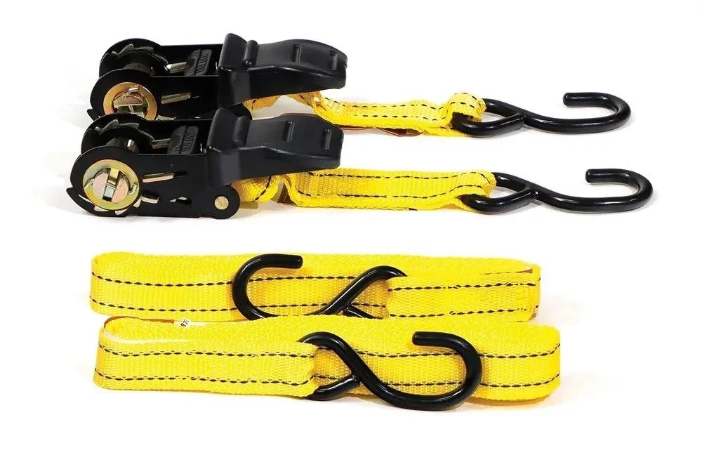 2 X 25mm  3.5 Metre Ratchet Tie Downs With Rubber Handles