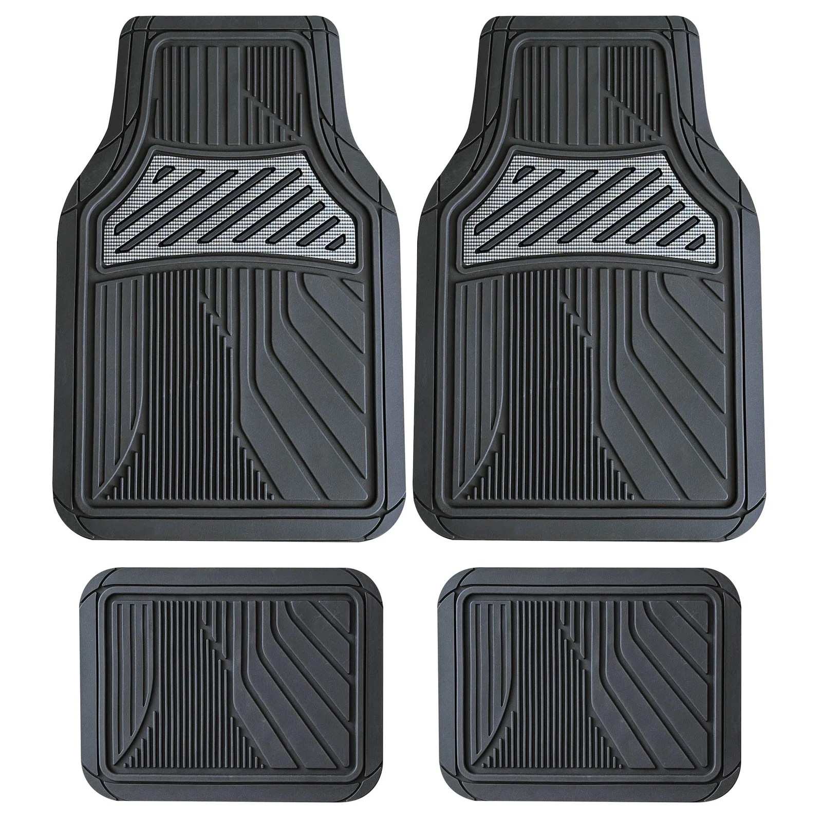 Universal set of 4 pcs pvc car mats  ASTRO GREY CARBON