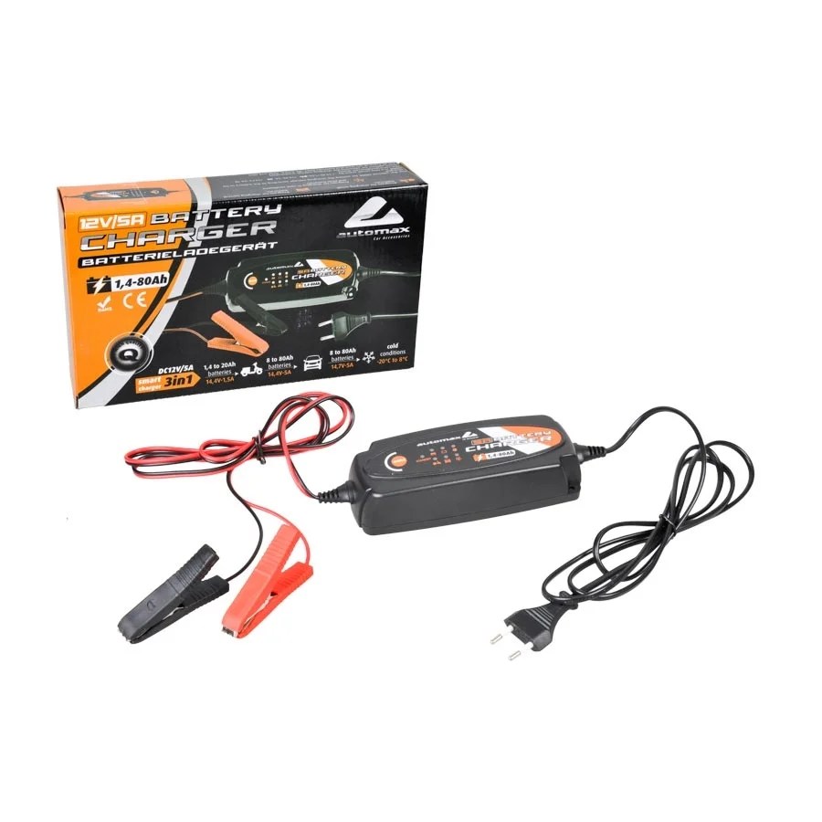 Battery charger SMART TRICLE AND FAST CHARGE 5AMP