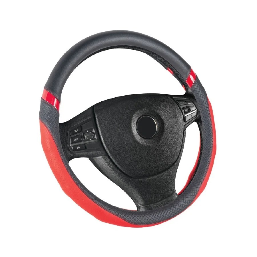 Steering wheel cover RED/BLACK 37-39cm