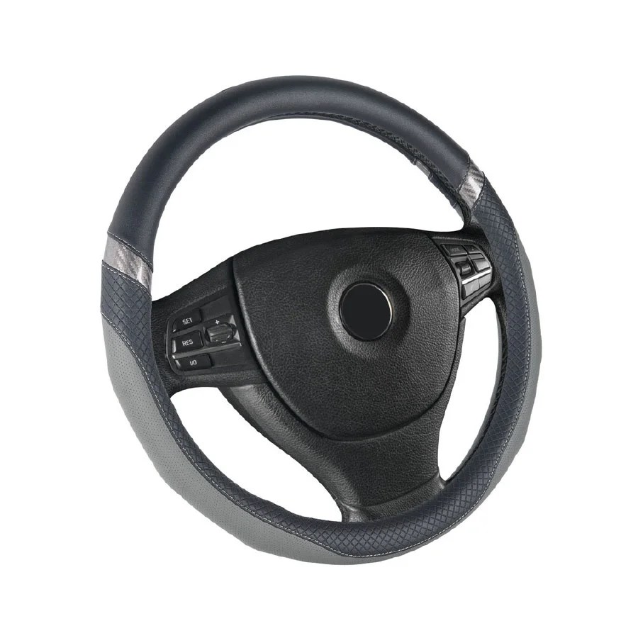 Steering wheel cover GREY/BLACK 37-39cm