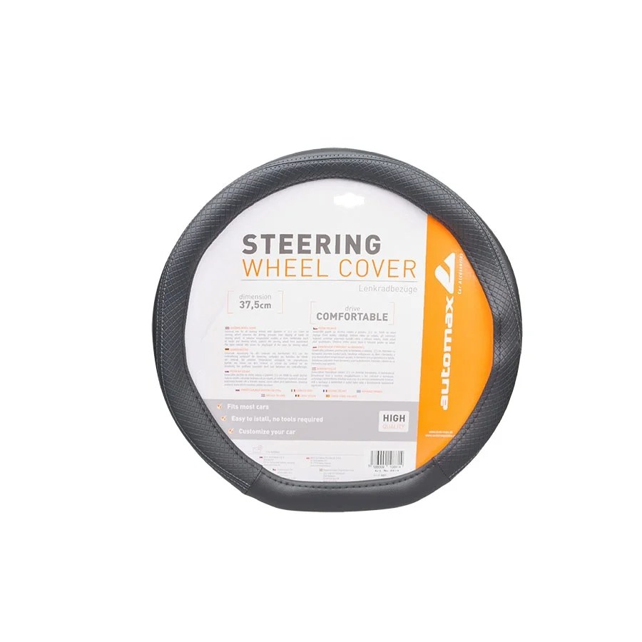 Steering wheel cover BLACK 37,5cm flat Steering wheel cover BLACK 37,5cm flat