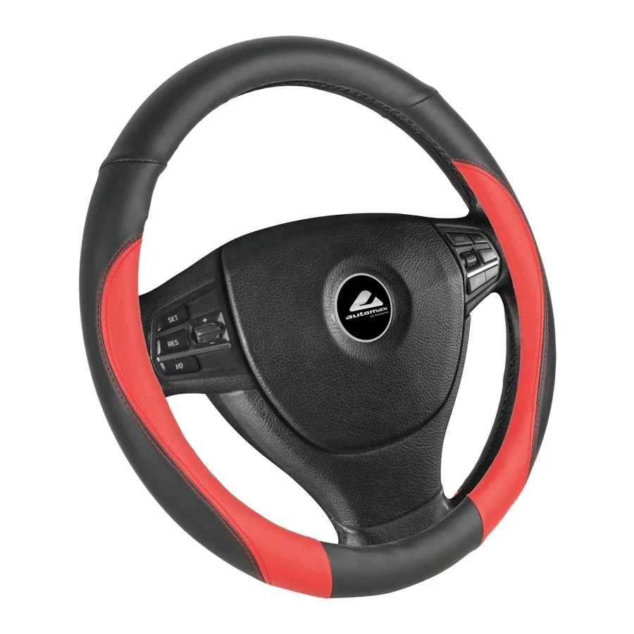 Steering wheel cover RED/BLACK 37-39cm