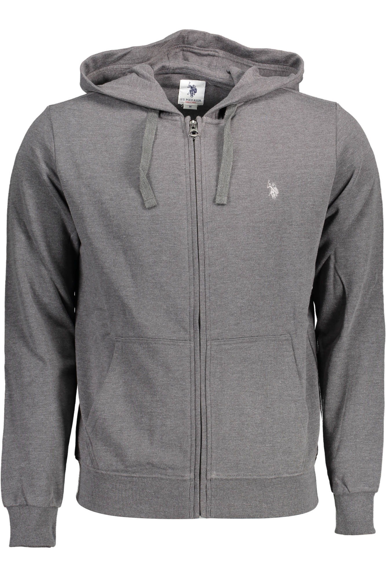 US POLO SWEATSHIRT WITH ZIP GRAY MAN US POLO SWEATSHIRT WITH ZIP GRAY MAN