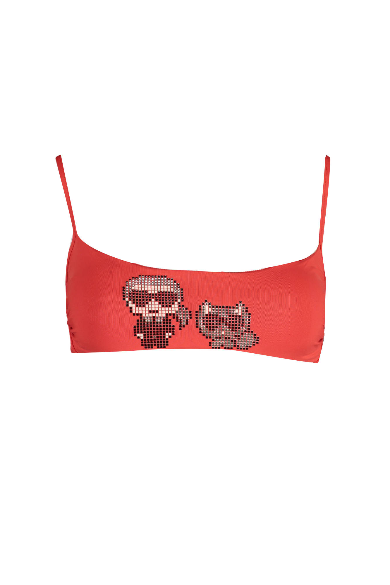 KARL LAGERFELD BEACHWEAR TOP WOMEN COSTUME RED