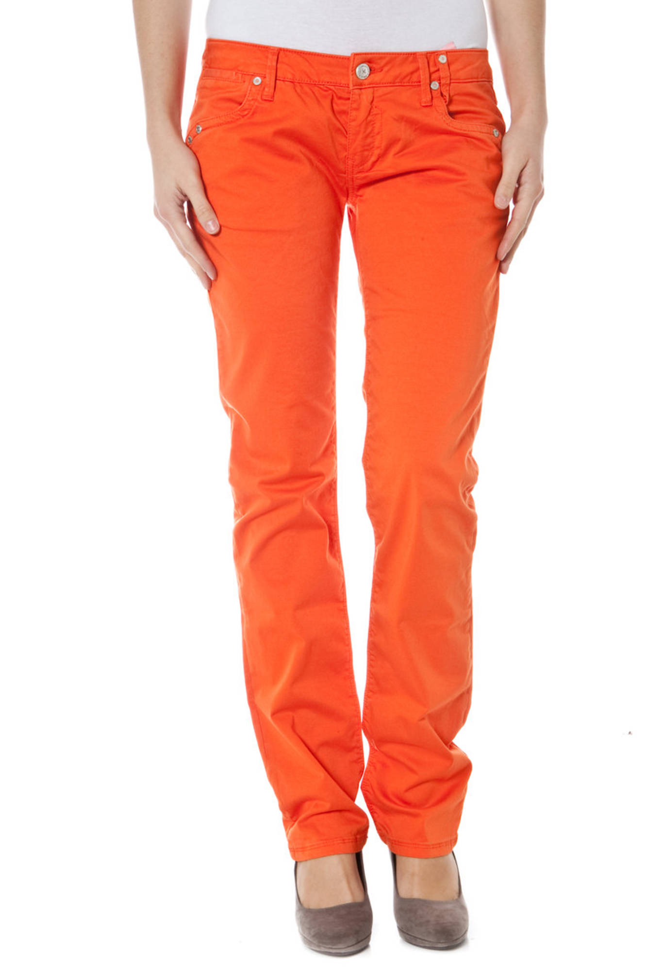 ZUELEMENTS WOMEN ORANGE TROUSERS ZUELEMENTS WOMEN ORANGE TROUSERS