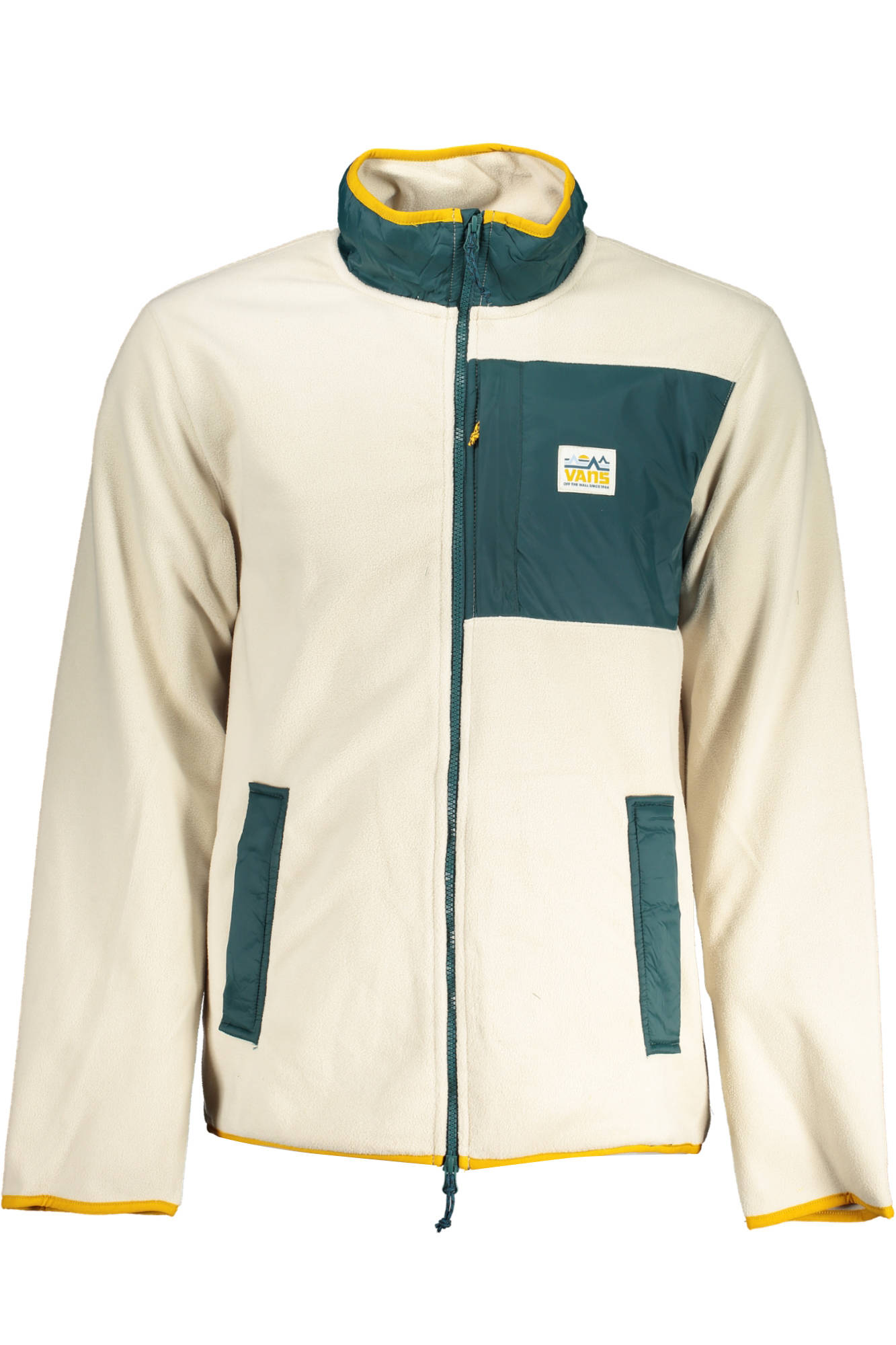 VANS MEN BEIGE ZIPPED SWEATSHIRT