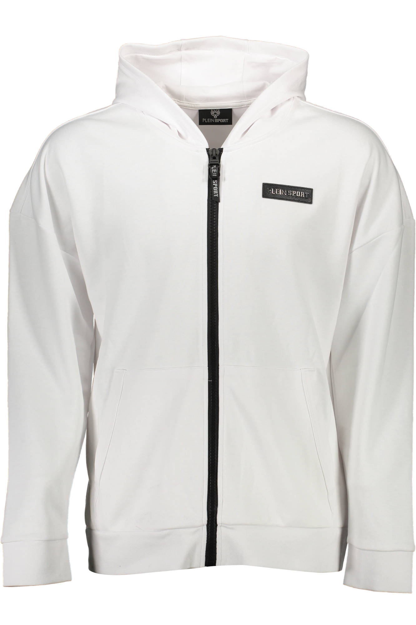 PLEIN SPORT SWEATSHIRT WITH ZIP MAN WHITE PLEIN SPORT SWEATSHIRT WITH ZIP MAN WHITE
