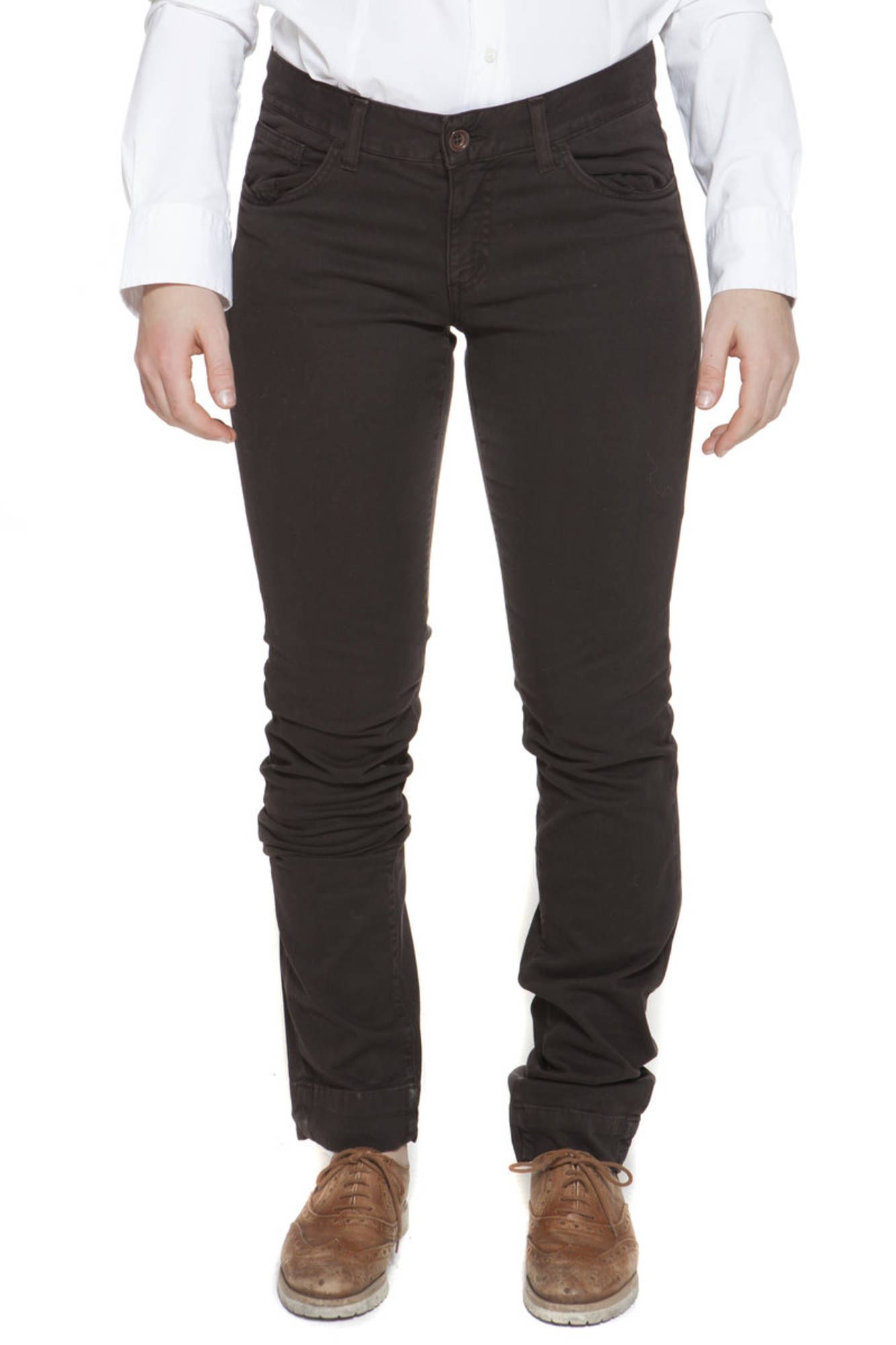 GANT WOMEN BROWN TROUSERS GANT WOMEN BROWN TROUSERS
