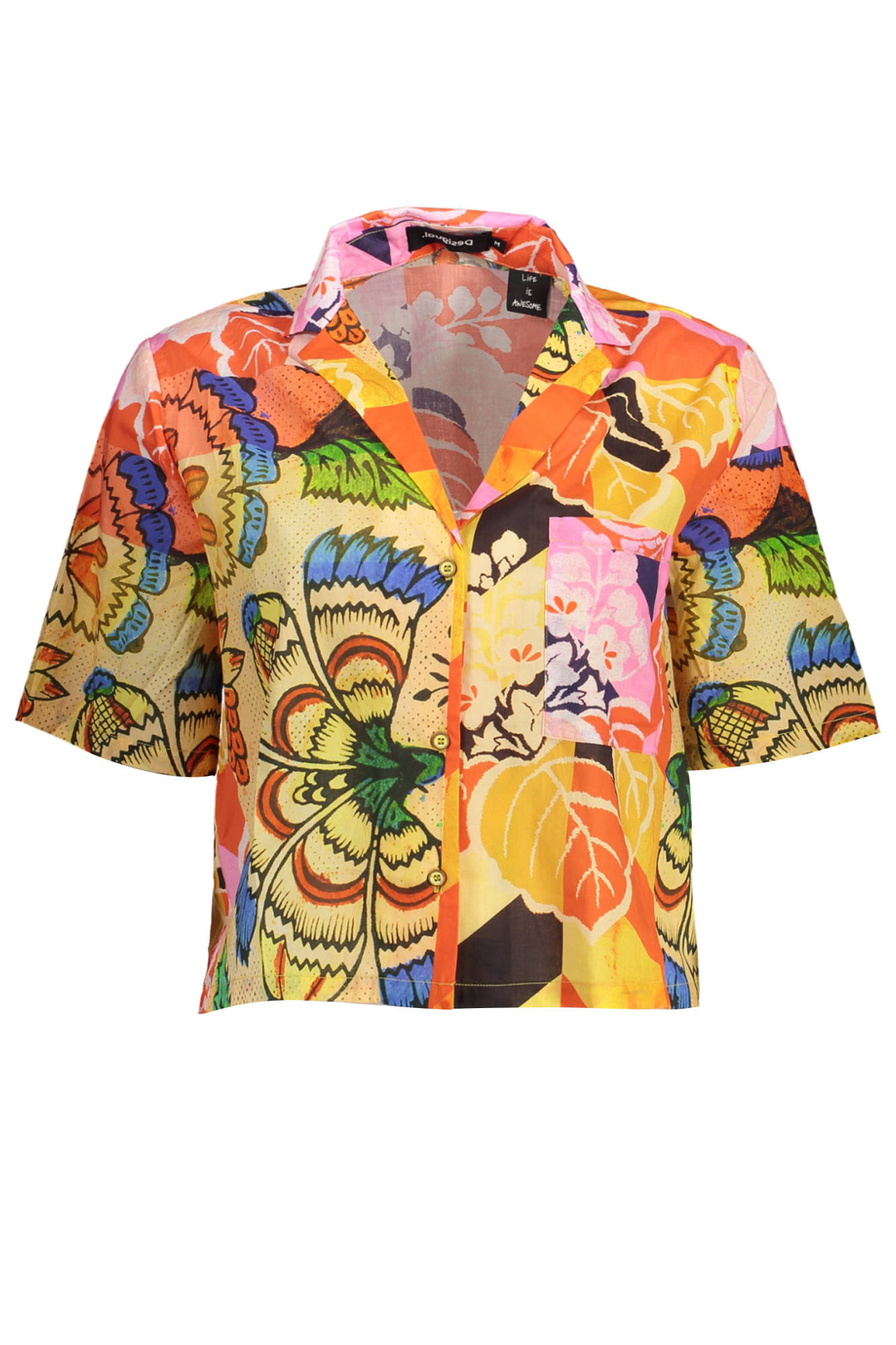 DESIGUAL SHORT SLEEVE SHIRT YELLOW WOMAN DESIGUAL SHORT SLEEVE SHIRT YELLOW WOMAN