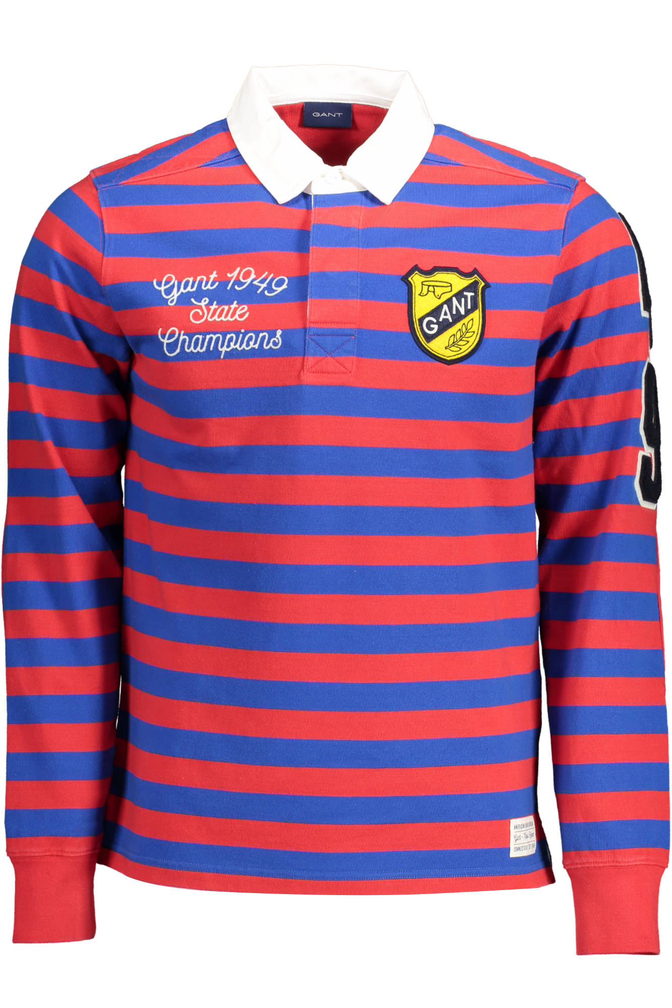 GANT MEN RED LONG SLEEVE POLO SHIRT GANT MEN RED LONG SLEEVE POLO SHIRT