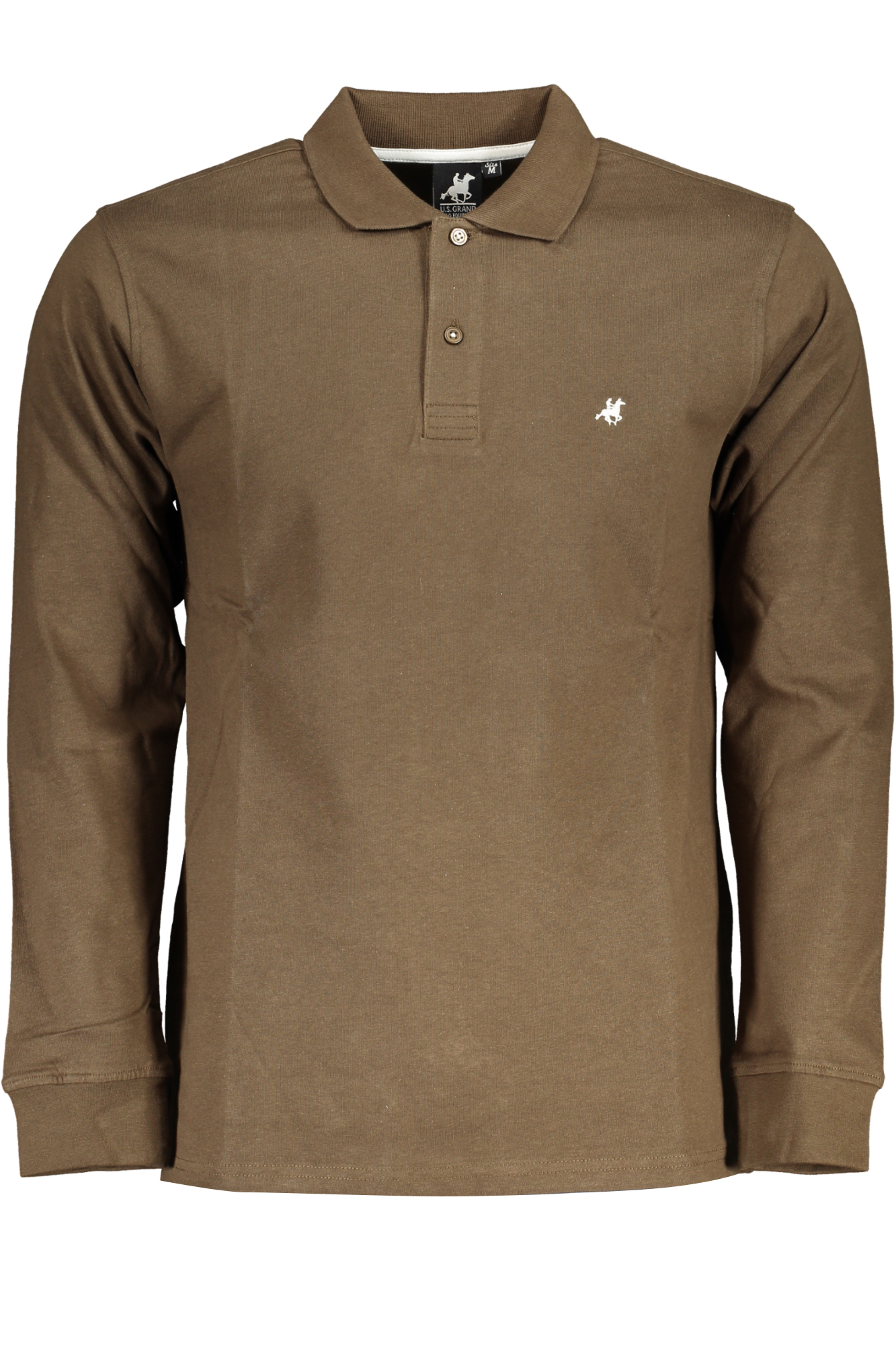 US GRAND MEN LONG-SLEEVE POLO SHIRT BROWN US GRAND MEN LONG-SLEEVE POLO SHIRT BROWN