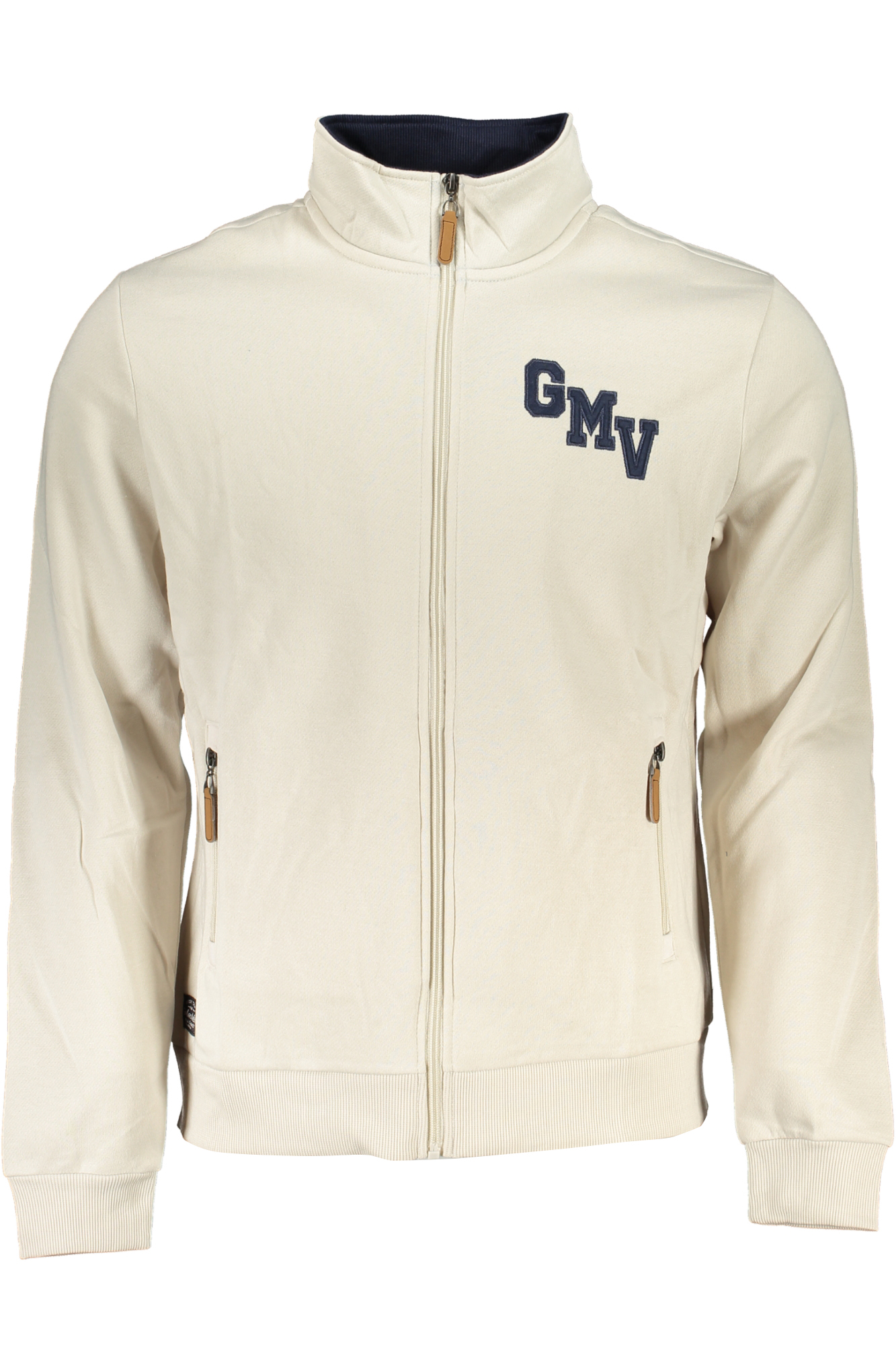 GIAN MARCO VENTURI MEN WHITE ZIP SWEATSHIRT GIAN MARCO VENTURI MEN WHITE ZIP SWEATSHIRT
