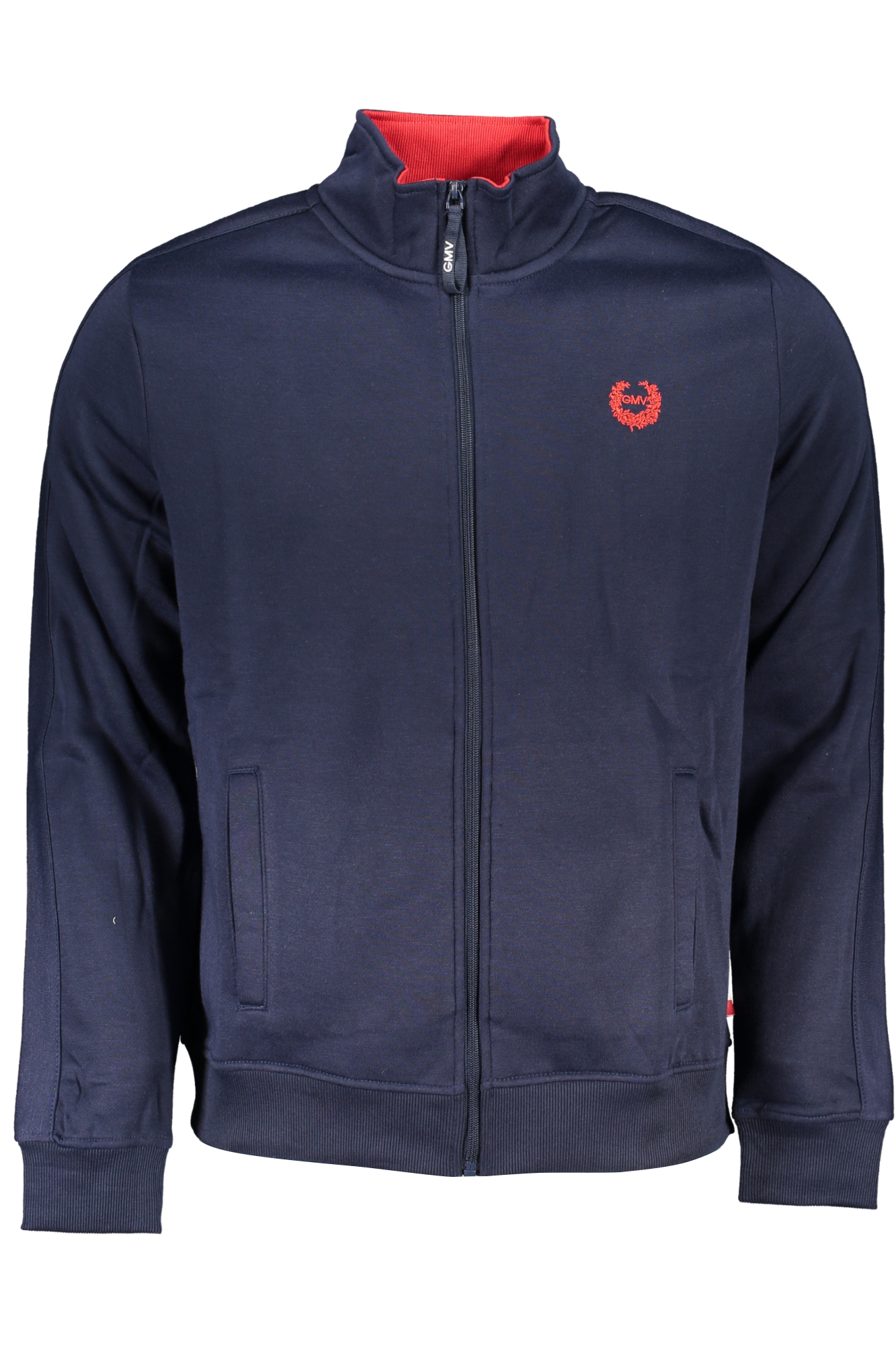 GIAN MARCO VENTURI MEN BLUE ZIP SWEATSHIRT